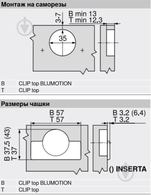 Петля внутренняя Blum 95° CLIP top BLUMOTION под фальшпанель з доводчиком 79B9550 - фото 4