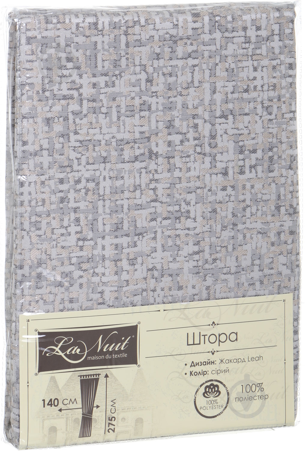 Штора Leah 140х275 см серый La Nuit - фото 3