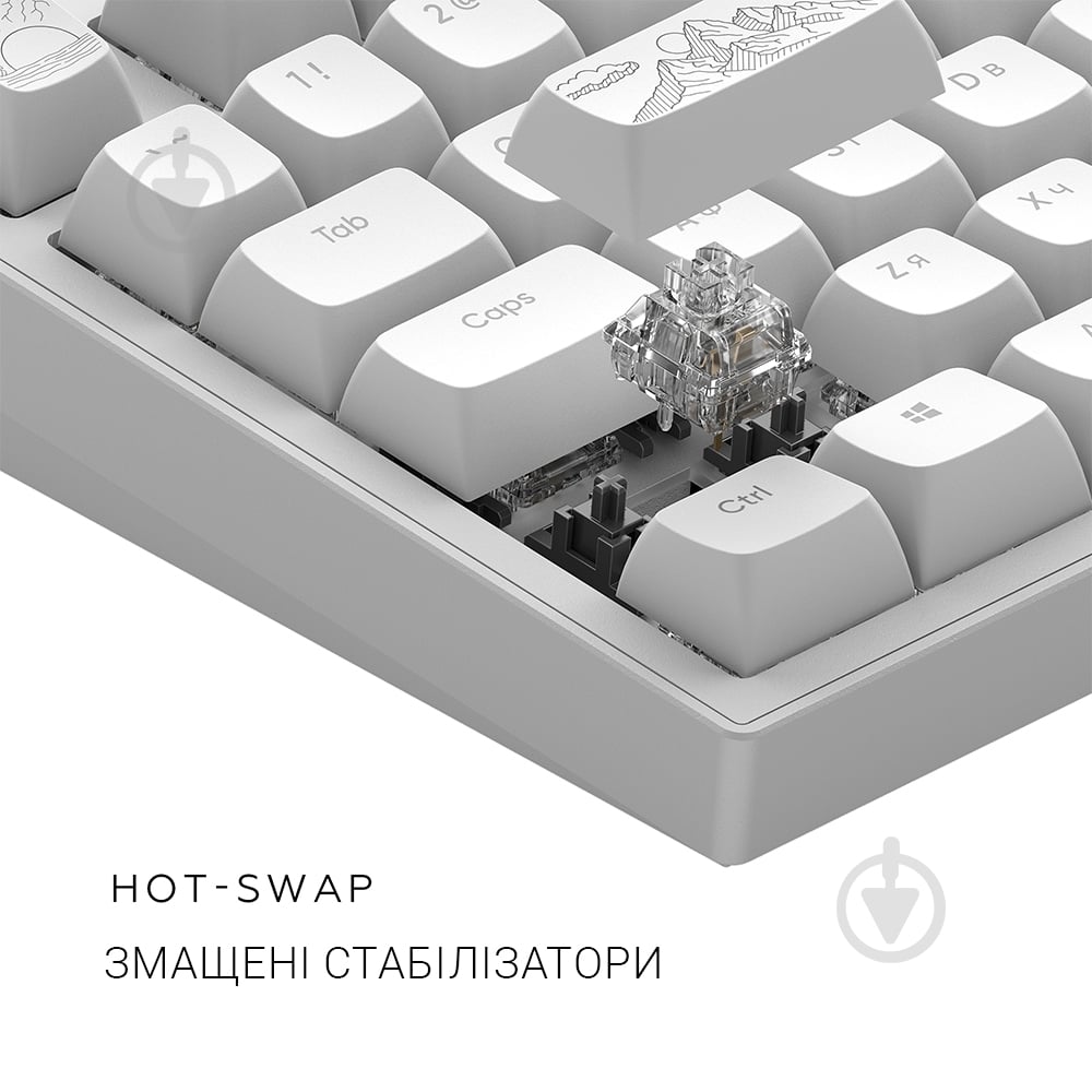 Клавіатура ігрова Dark Project ALU81 (DPKB_NOSTRA_81_ANSI_WHITE_UA) white - фото 8