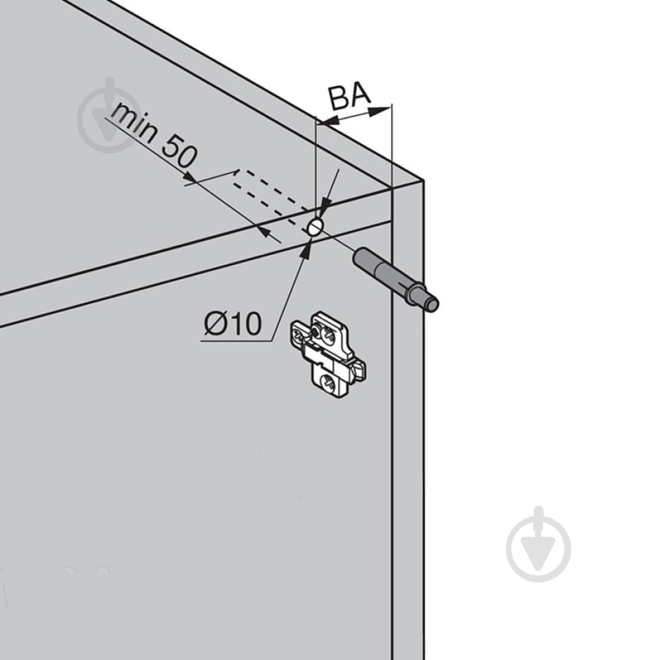 Амортизатор Blum BLUMOTION темно-сірий врізний монтаж зі сторони петлі 970A1002 Push open - фото 2 Амортизатор Blum BLUMOTION темно-сірий врізний монтаж зі сторони петлі 970A1002 Push open - фото 2