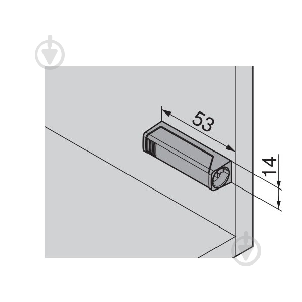 Держатель выталкивателя Blum TIP-ON 50 мм с магнитом чёрный (карбон) симметричный короткий фиксатор 956.1201.TS - фото 2