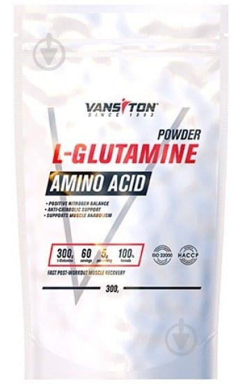 Глютамин Vansiton L-глютамин без вкуса 300 г 60 порц. - фото 1