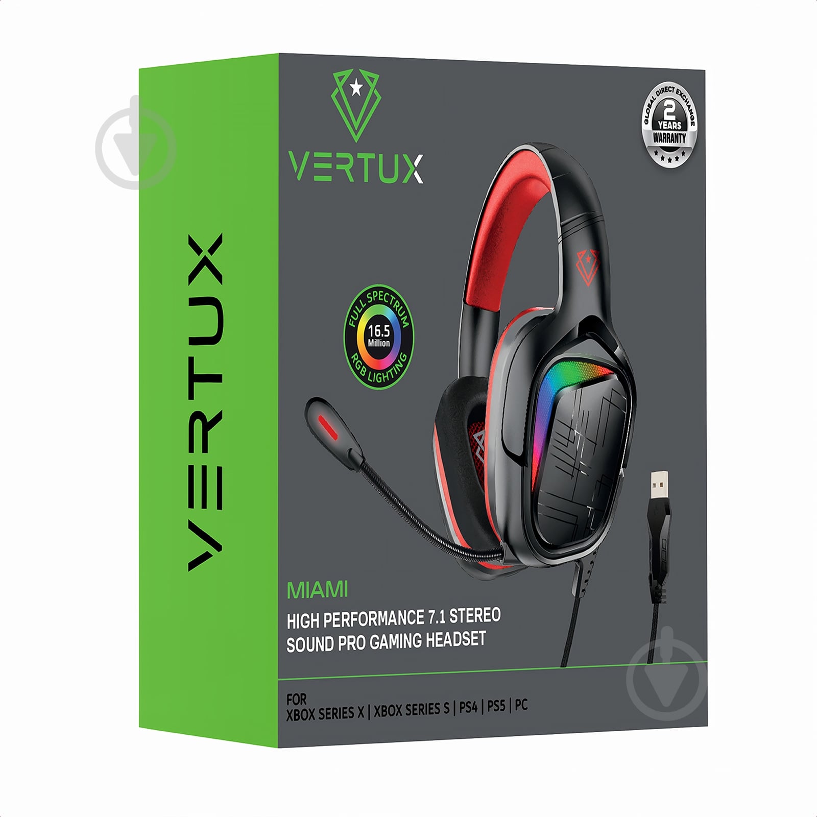 Гарнитура игровая Vertux Miami red (miami.red) - фото 6