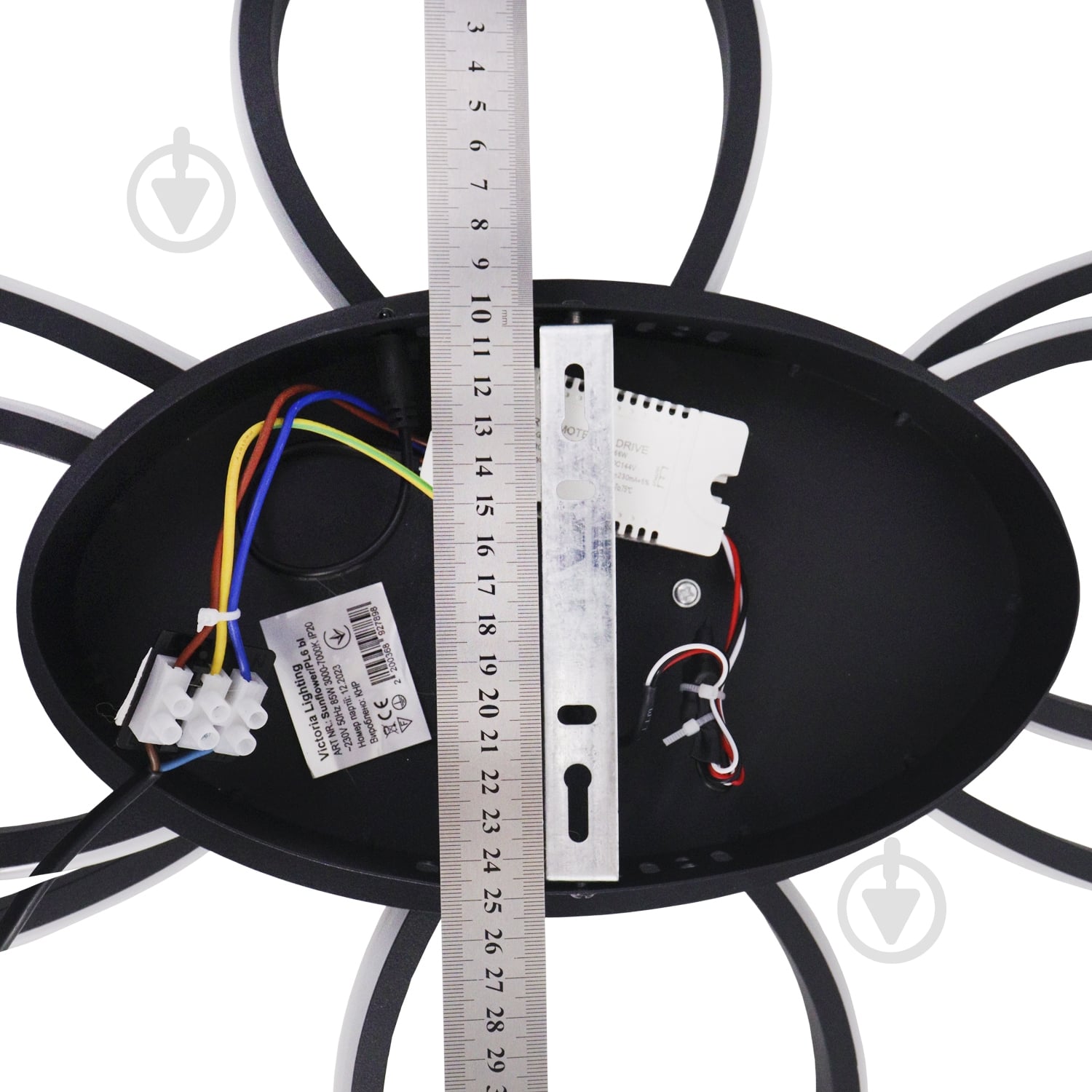 Люстра світлодіодна Victoria Lighting з пультом 85 Вт чорний Sunflower/PL6 black - фото 2