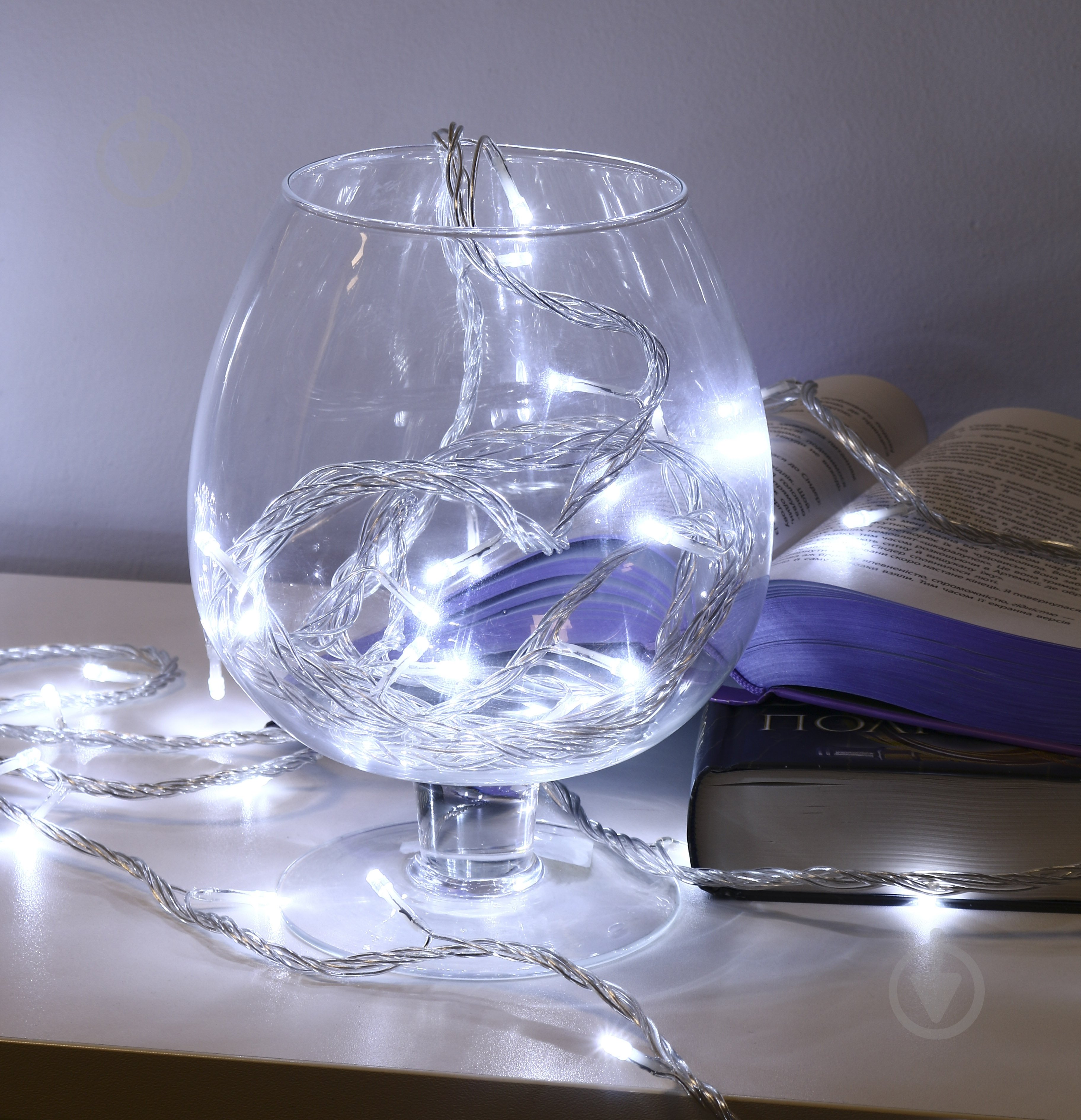 Електрогірлянда лінійна Феєрія холодно-біла QC2002 вбудований світлодіод (LED) 100 ламп 10 м (QC2002-1) - фото 4