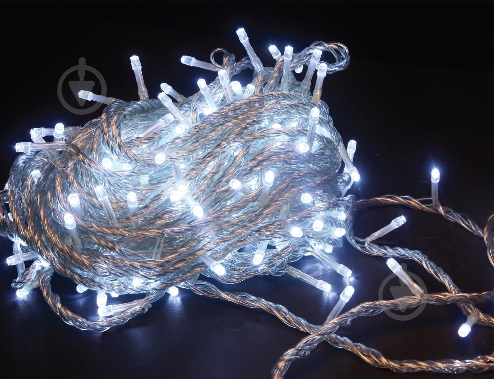 Електрогірлянда лінійна Феєрія холодно-біла QC2002 вбудований світлодіод (LED) 100 ламп 10 м (QC2002-1) - фото 5