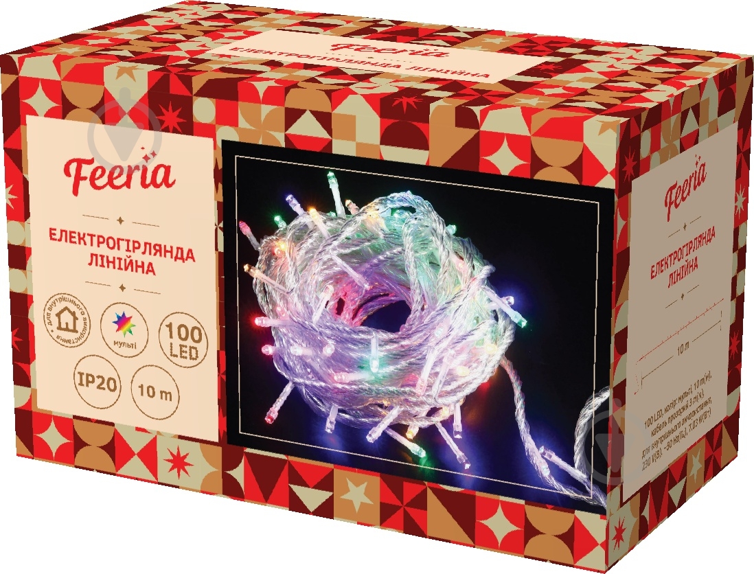 Электрогирлянда линейная Феєрія разноцветная QC3007-1 встроенный светодиод (LED) 100 ламп 10 м (QC3007-1) - фото 2 Электрогирлянда линейная Феєрія разноцветная QC3007-1 встроенный светодиод (LED) 100 ламп 10 м (QC3007-1) - фото 2