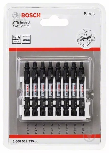 Набор бит Bosch Impact Control 65 мм PH2/T20 8 шт. 2608522335 - фото 2 Набор бит Bosch Impact Control 65 мм PH2/T20 8 шт. 2608522335 - фото 2