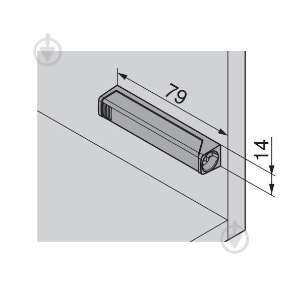Держатель выталкивателя Blum TIP-ON 76 мм с магнитом и отбойником платиново-серый симметричный длинный фиксатор 956A1201.PG - фото 2 Держатель выталкивателя Blum TIP-ON 76 мм с магнитом и отбойником платиново-серый симметричный длинный фиксатор 956A1201.PG - фото 2