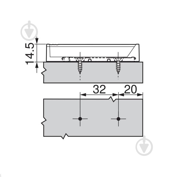 Держатель выталкивателя Blum TIP-ON 76 мм с магнитом и отбойником платиново-серый симметричный длинный фиксатор 956A1201.PG - фото 3 Держатель выталкивателя Blum TIP-ON 76 мм с магнитом и отбойником платиново-серый симметричный длинный фиксатор 956A1201.PG - фото 3