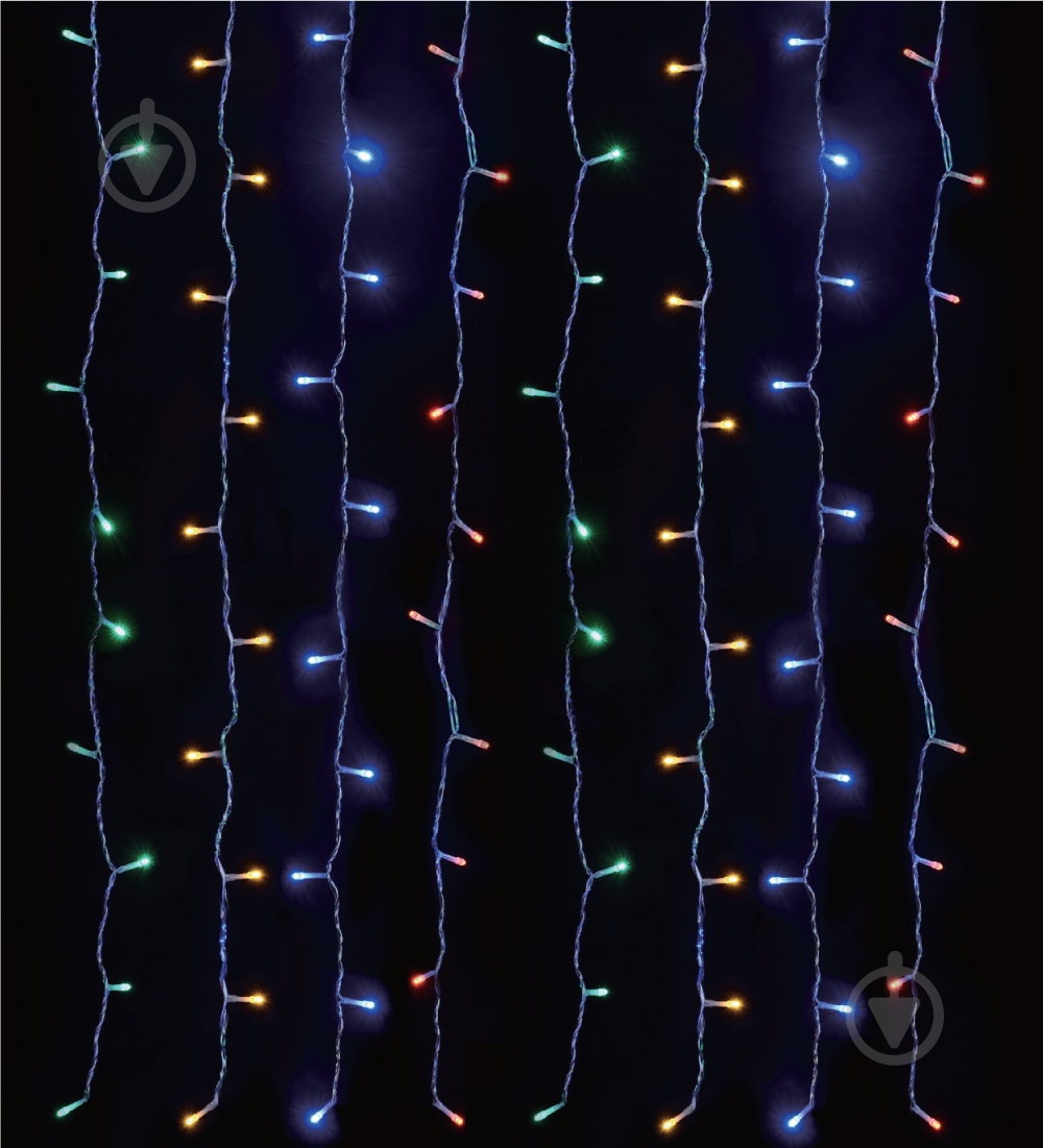 Электрогирлянда-штора Феєрія разноцветная 123 встроенный светодиод (LED) 225 ламп 1,5 м (123) - фото 1