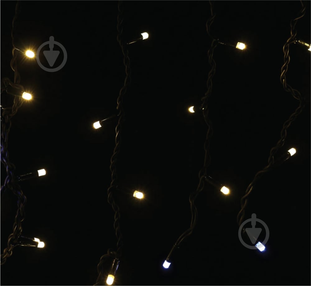 Электрогирлянда-штора Феєрія тепло-белая с белым холодным QC3002-1 светодиодная (LED) 185 ламп 3 м - фото 1