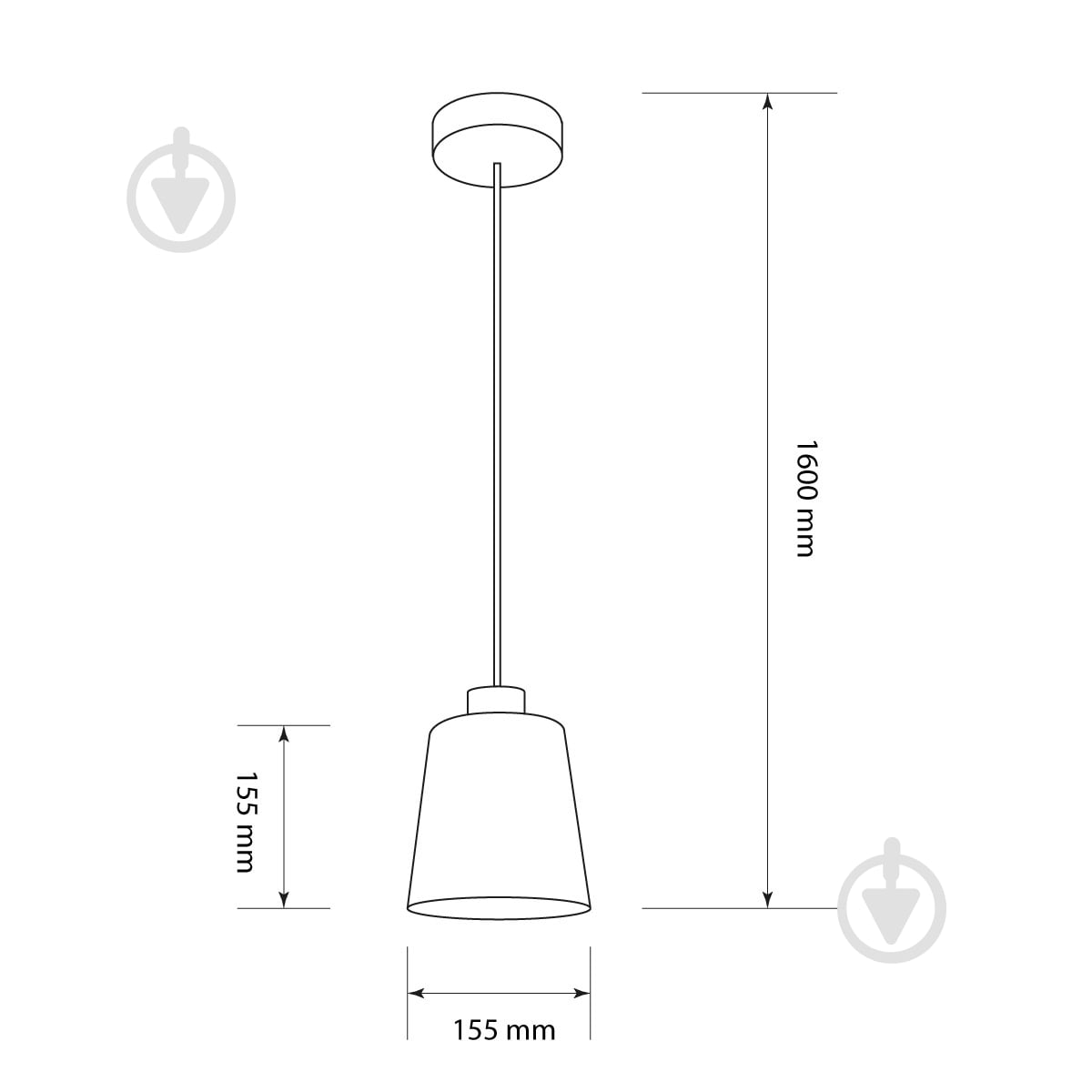 Люстра подвесная TK Lighting Pedro 5753 1x/E27 графит - фото 2