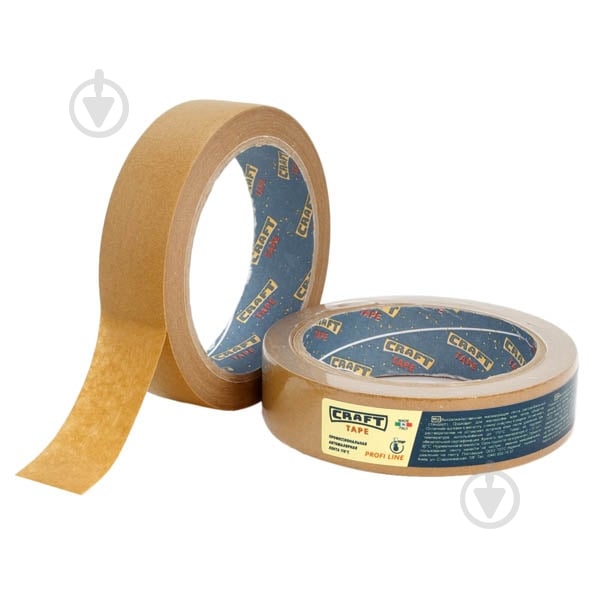 Лента автомалярная Craft Tape 110°С 25 мм 0,135 мм 50 м коричневый - фото 1 Лента автомалярная Craft Tape 110°С 25 мм 0,135 мм 50 м коричневый - фото 1