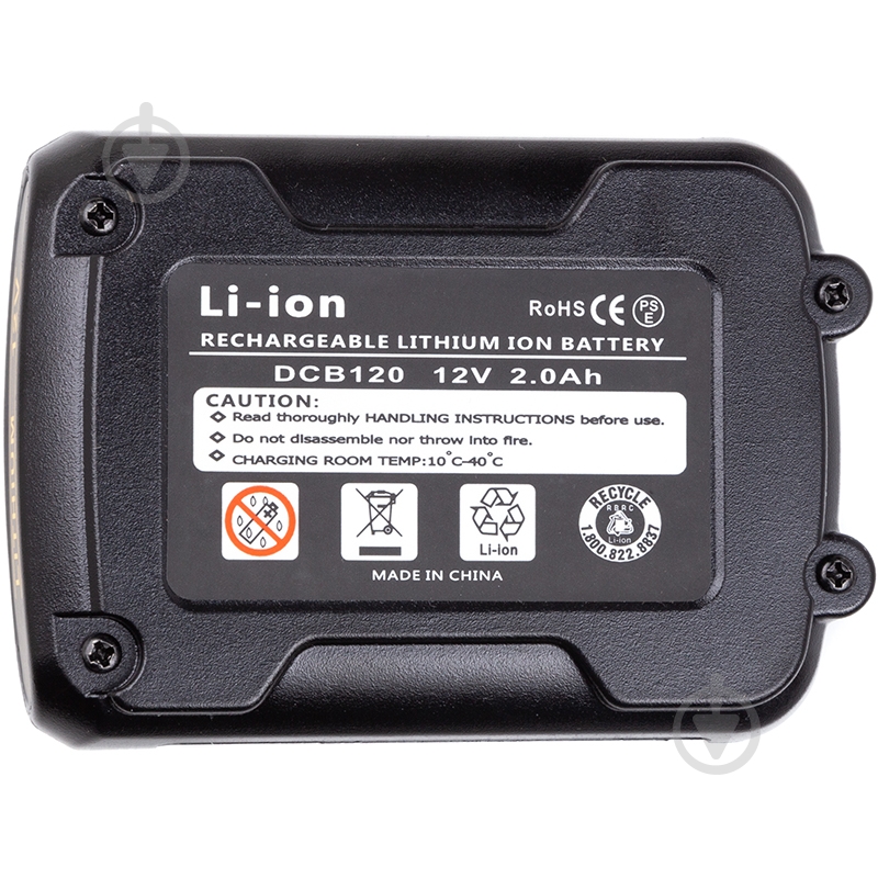 Аккумулятор PowerPlant 12,0V 2,0Ah для шуруповертов и электроинструментов DeWALT (DCB120) TB920860 - фото 4 Аккумулятор PowerPlant 12,0V 2,0Ah для шуруповертов и электроинструментов DeWALT (DCB120) TB920860 - фото 4