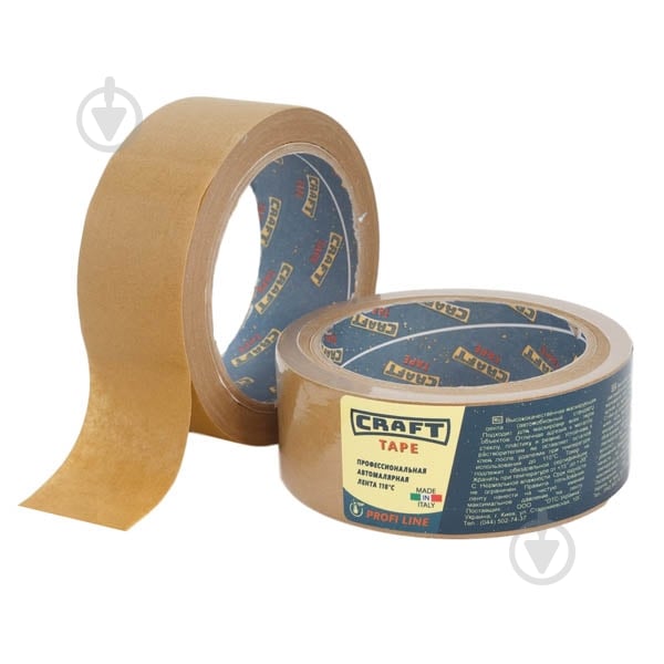Лента автомалярная Craft Tape 110°С 38 мм 0,135 мм 50 м коричневый - фото 1