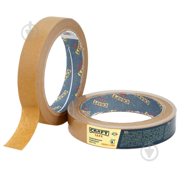 Лента автомалярная Craft Tape 110°С 19 мм 0,135 мм 50 м коричневый - фото 1