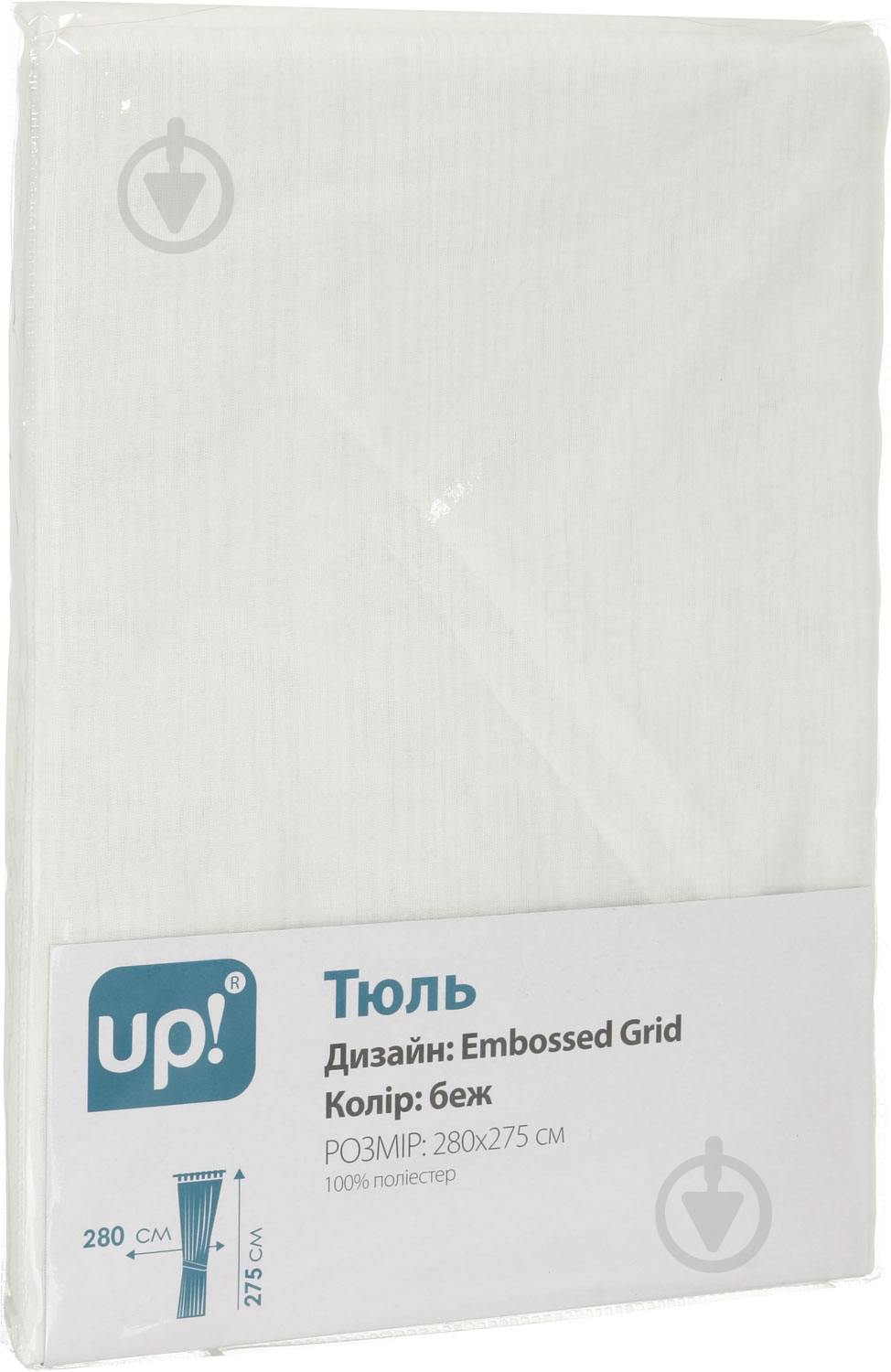 Тюль Embossed Grid 280х275 см бежевый UP! (Underprice) - фото 3