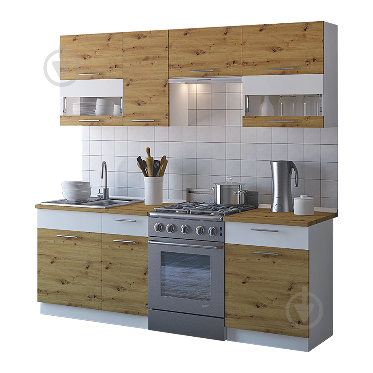 Кухня Доминика-2 ЛДСП 2,2 м - фото 1 Кухня Доминика-2 ЛДСП 2,2 м - фото 1