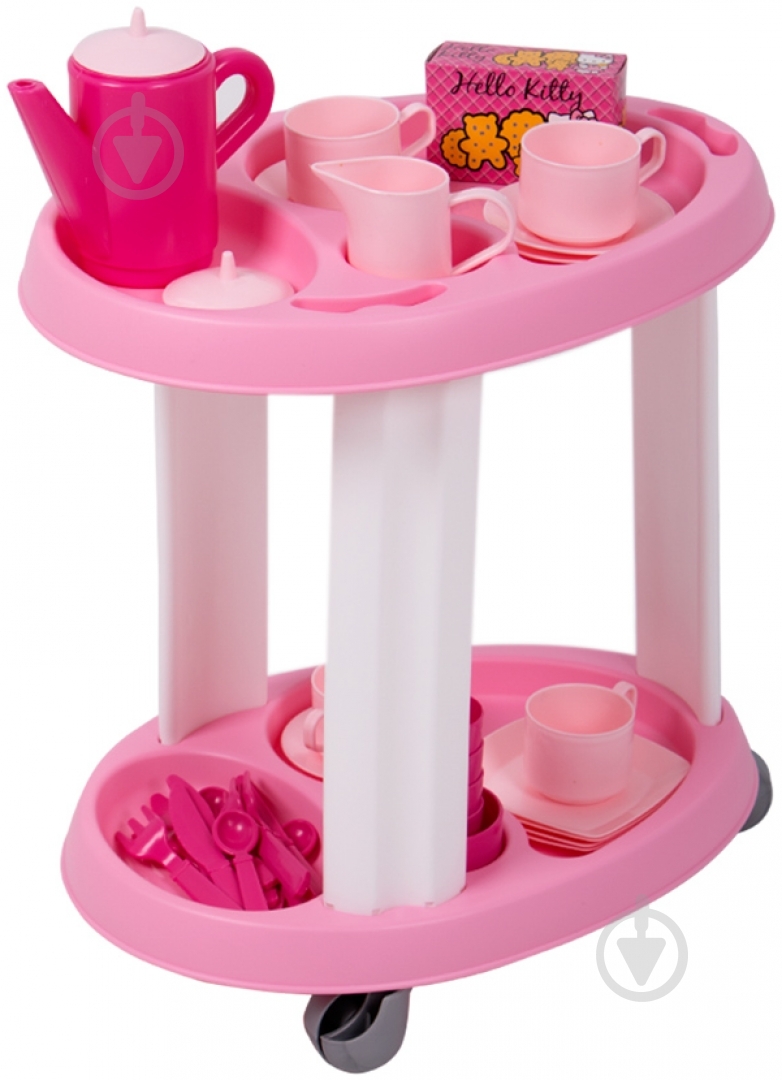 Игровой набор Ecoiffier Сервировочный столик с посудой Hello Kitty 1604 - фото 1