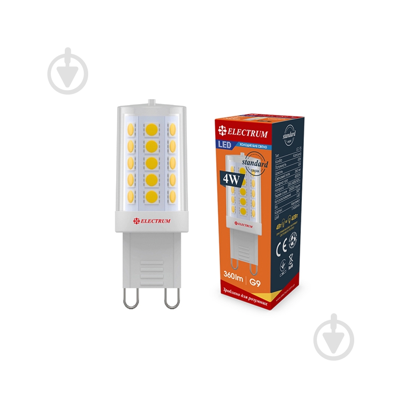 Лампа світлодіодна Electrum 4 Вт капсульна прозора G9 220 В 4000 К A-LC-1896 - фото 1