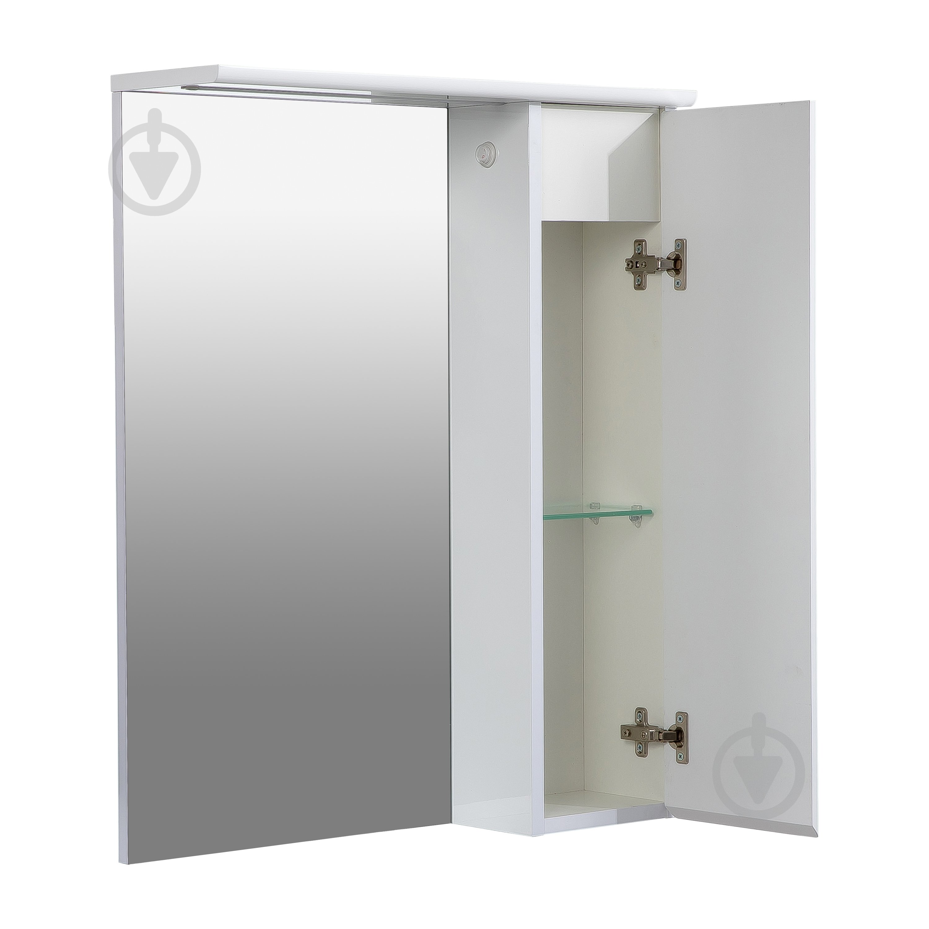 Зеркало Aqua Rodos LEO 60 (белый глянец) с подсветкой и пеналом справа - фото 4