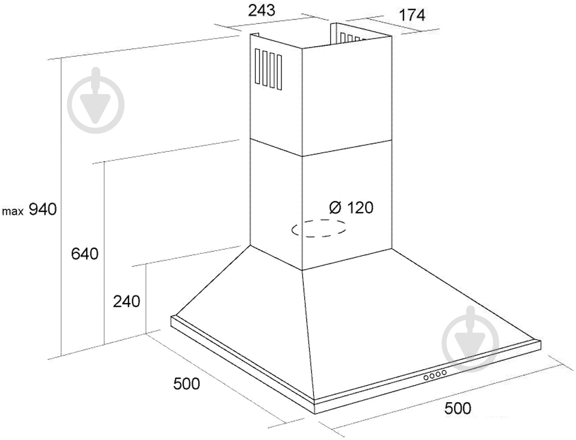 Вытяжка Pyramida KH 50 INOX - фото 8 Вытяжка Pyramida KH 50 INOX - фото 8
