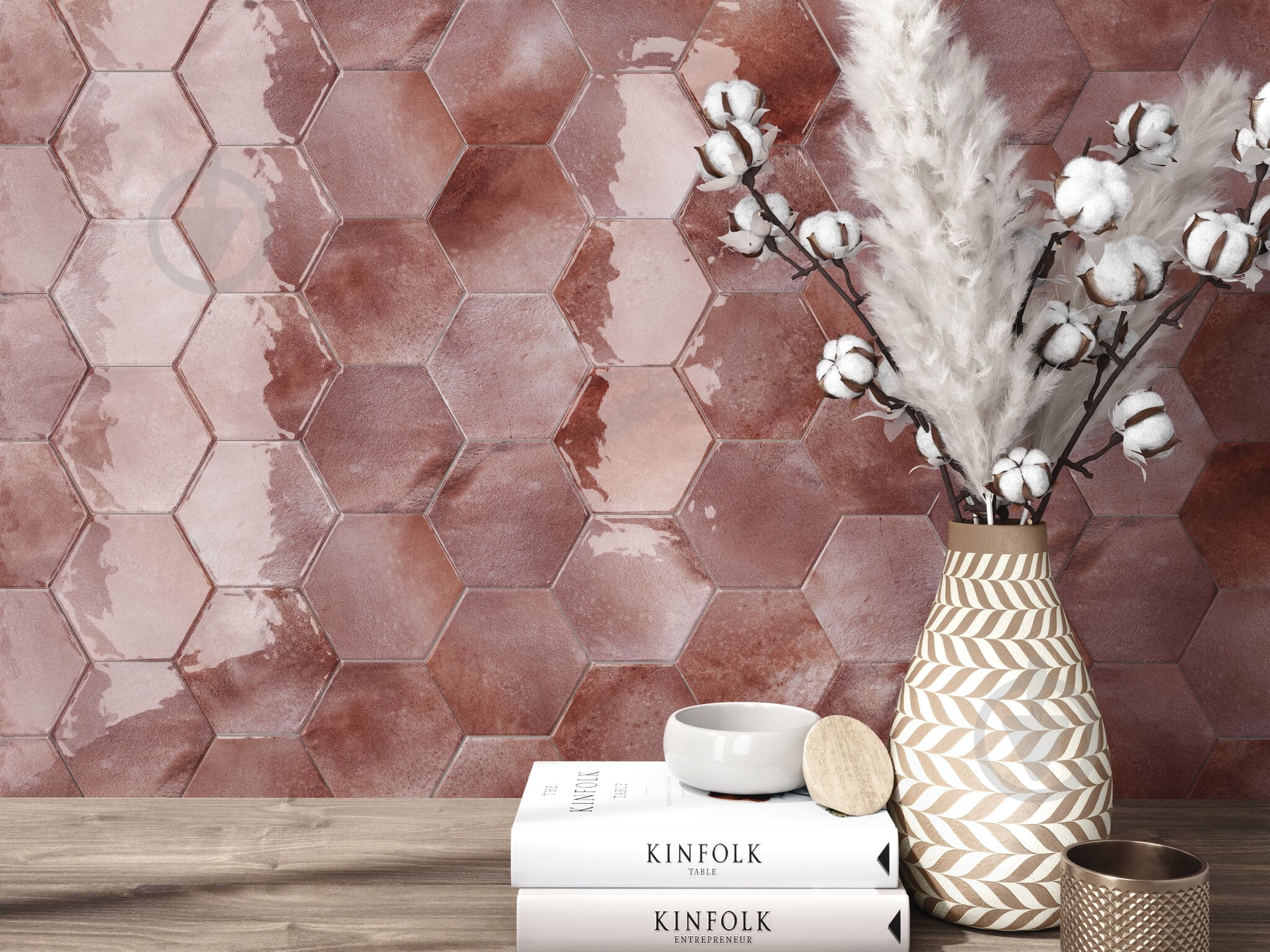 Плитка Cifre Moon Hexagon Garnet Brillo 16x18 см - фото 3