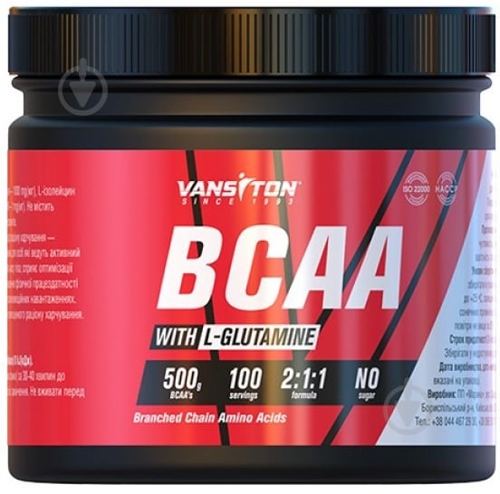 Амінокислота Vansiton ВСАА без смаку 500 г 100 порц. - фото 1