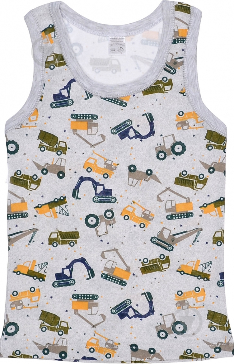 Майка детская для мальчиковдетские Татошка трактор р.86 серый с рисунком 25628 - фото 1