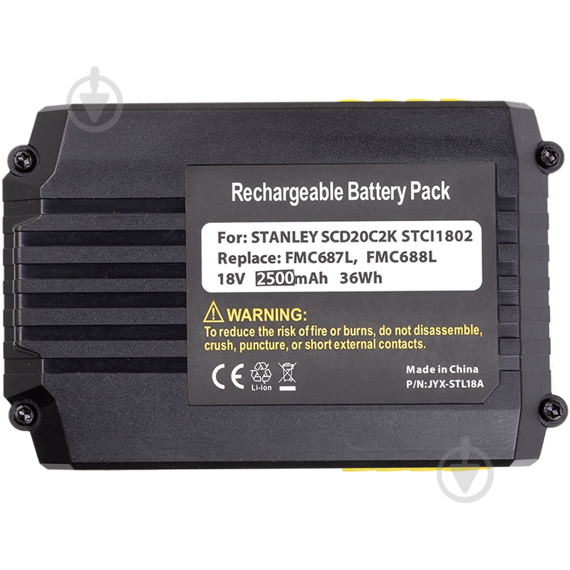 Аккумулятор PowerPlant 18,0V 2,5Ah для шуруповертов и электроинструментов STANLEY (FMC687L) TB921119 - фото 3