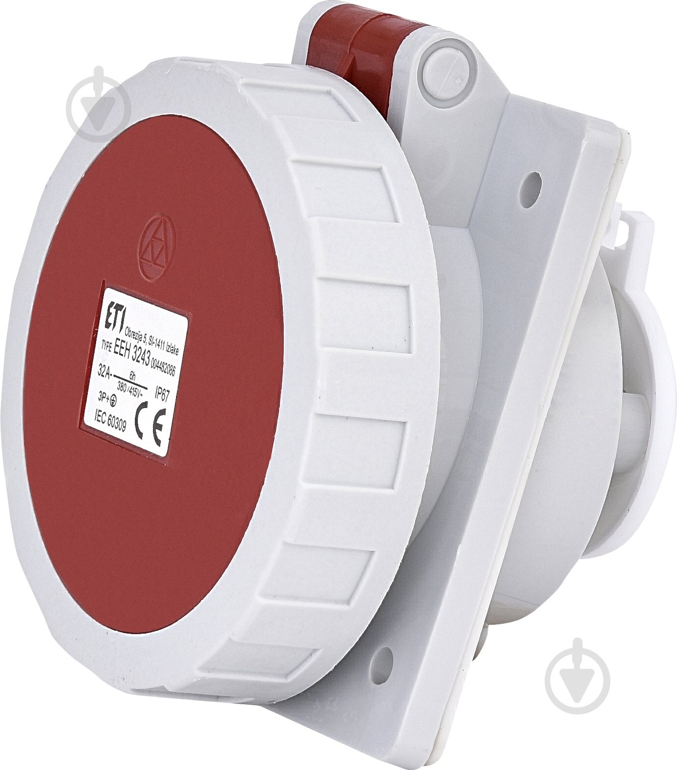 Розетка силовая с заземлением ETI встроенная EEH-3243 белый с красным 4482086 - фото 1 Розетка силовая с заземлением ETI встроенная EEH-3243 белый с красным 4482086 - фото 1
