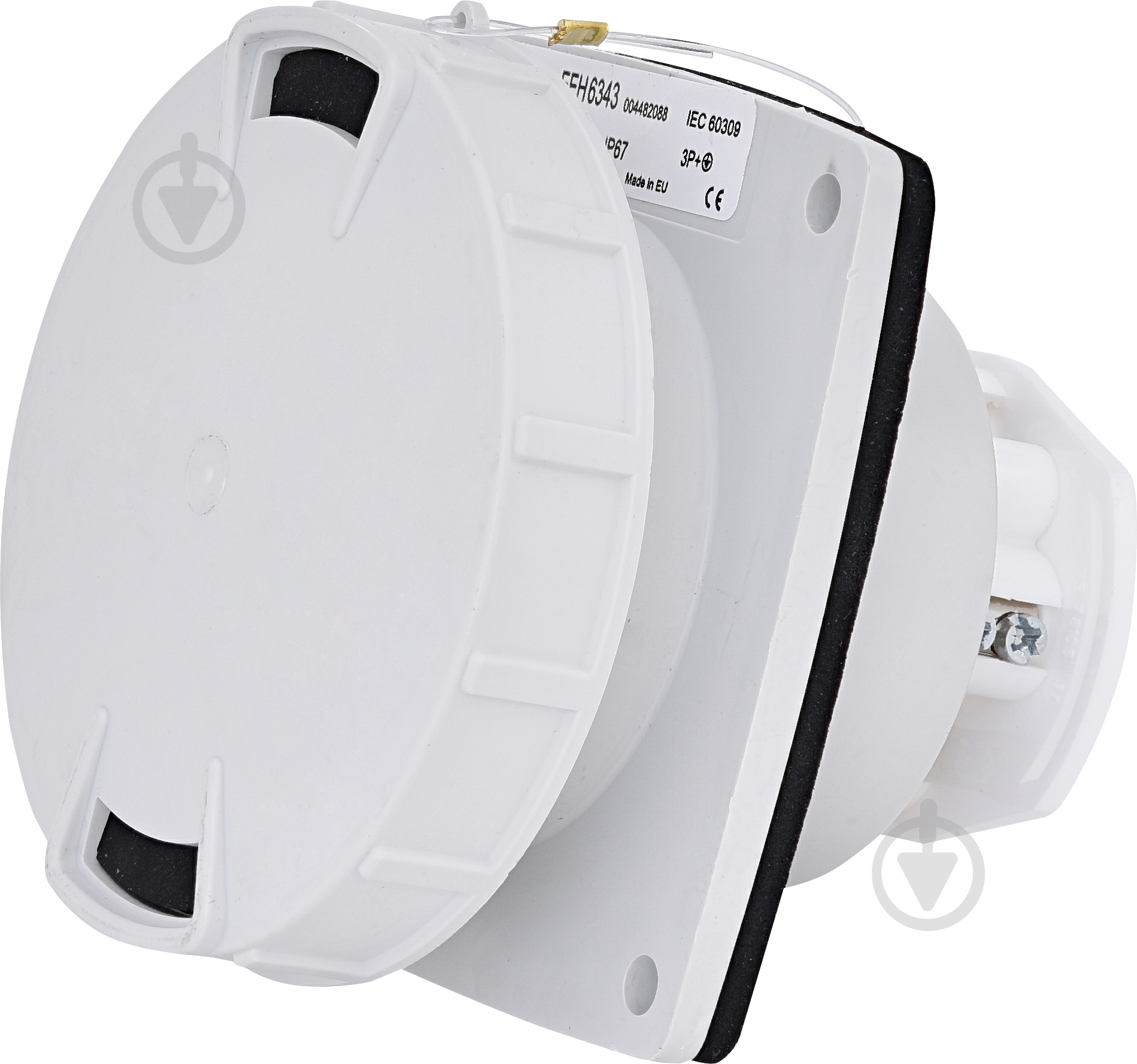Розетка силовая с заземлением ETI встроенная EEH-6343 белый 4482088 - фото 1