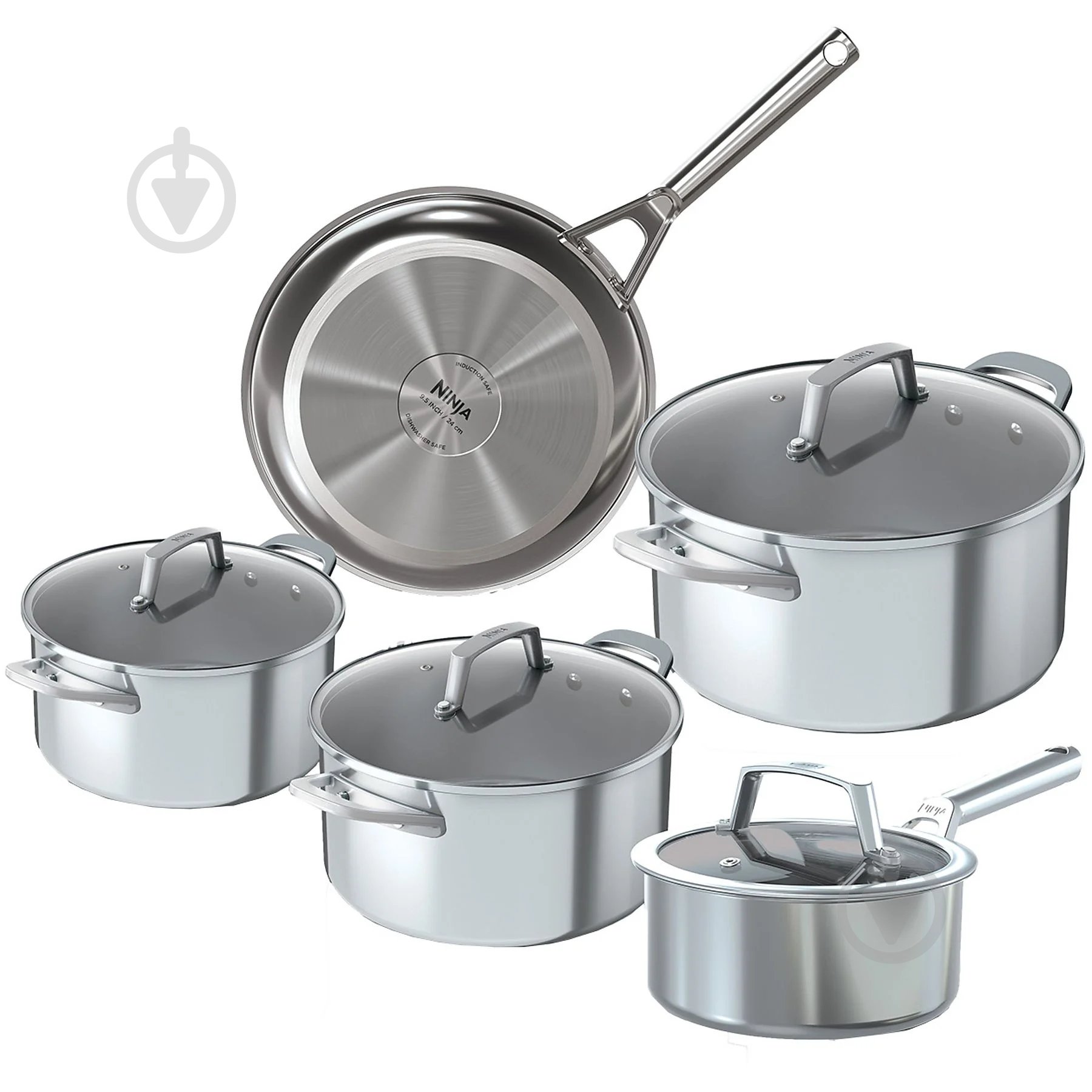 Набір каструль NINJA ZEROSTICK 9 предметів C65000DE - фото 1 Набір каструль NINJA ZEROSTICK 9 предметів C65000DE - фото 1