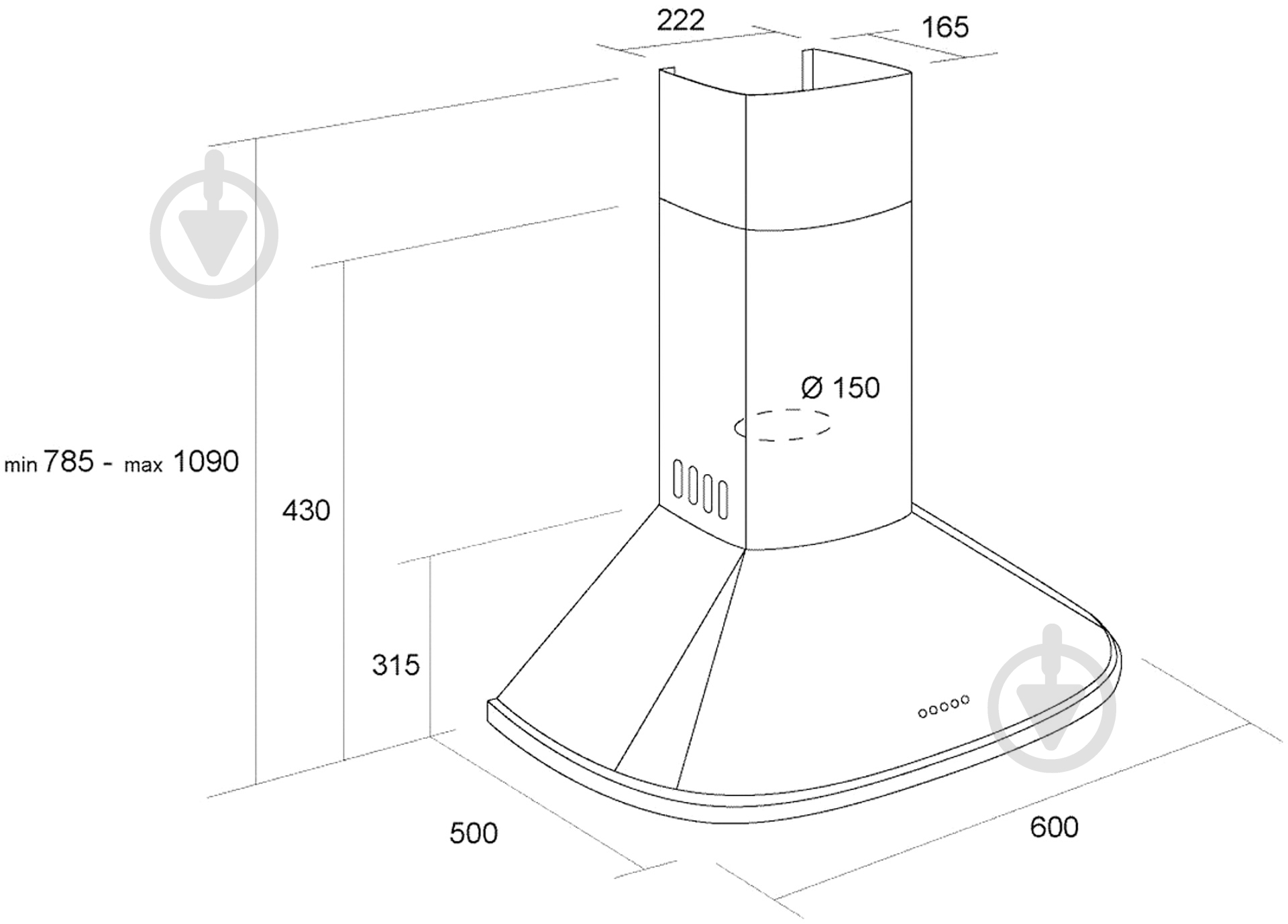 Вытяжка Pyramida N 60 BLACK - фото 8