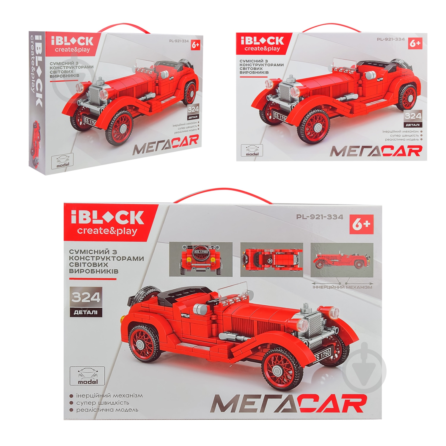 Игрушка-конструктор Iblock Машинка 324 деталей PL-921-334 - фото 1 Игрушка-конструктор Iblock Машинка 324 деталей PL-921-334 - фото 1