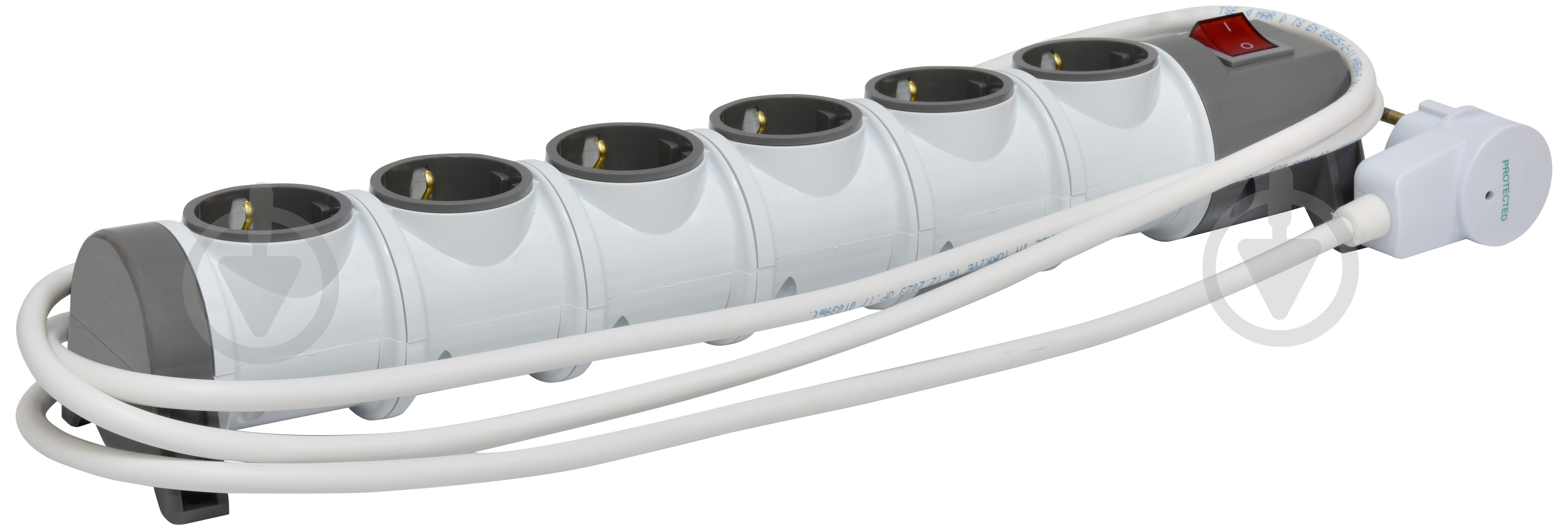 Колодка і вилка ETI EC6-3 із заземленням 6 гн. з вимикачем білий 4481029 - фото 1 Колодка і вилка ETI EC6-3 із заземленням 6 гн. з вимикачем білий 4481029 - фото 1