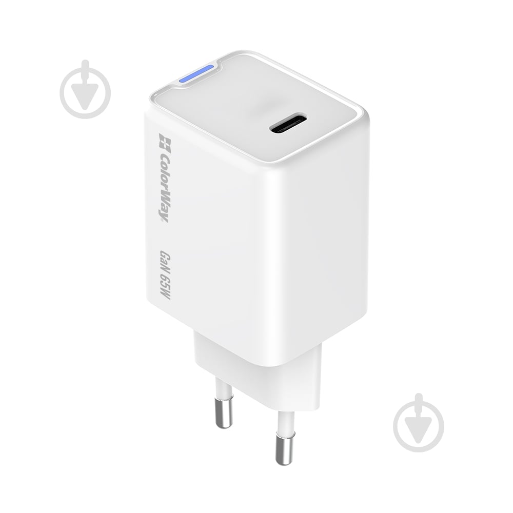 Зарядное устройство ColorWay GaN Mini 65W PD Port PPS USB-C белый - фото 3 Зарядное устройство ColorWay GaN Mini 65W PD Port PPS USB-C белый - фото 3