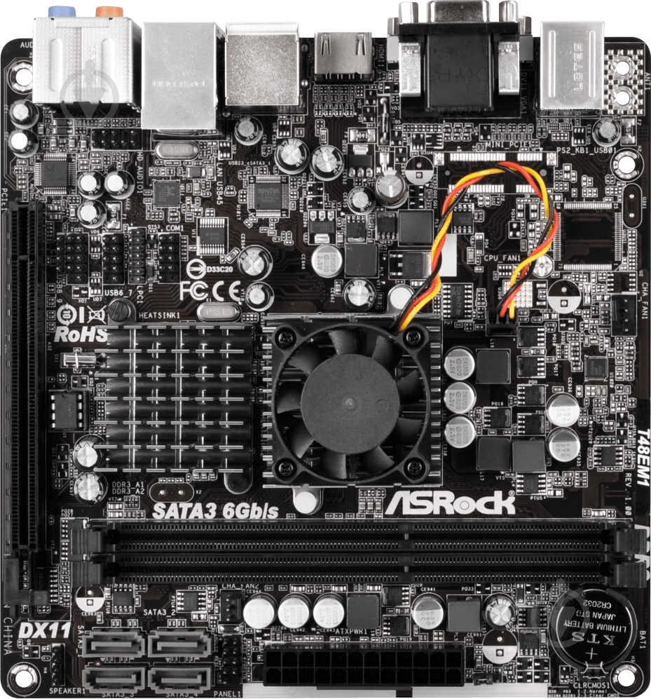Материнская плата ASRock T48EM1 (Integrated CPU, AMD A50M, mini ITX) - фото 2