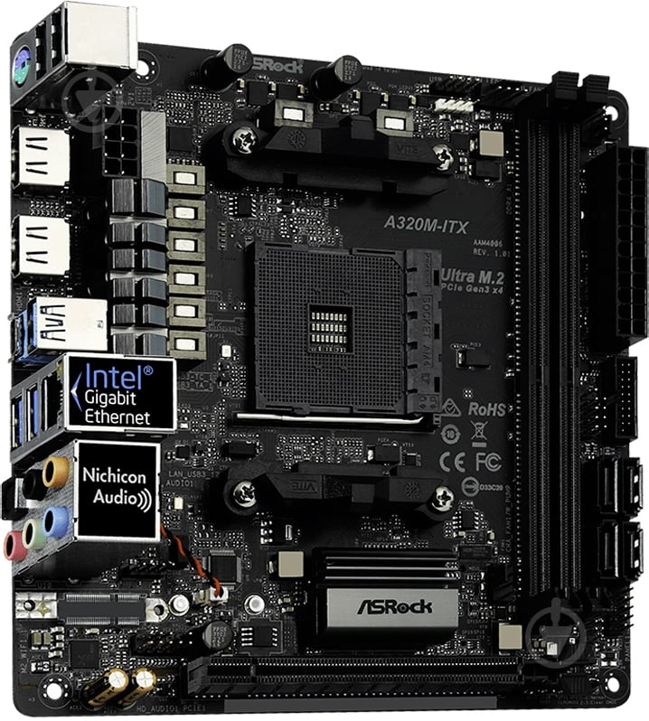 Материнская плата ASRock A320M-ITX (Socket AM4, AMD A320, mini ITX) - фото 3
