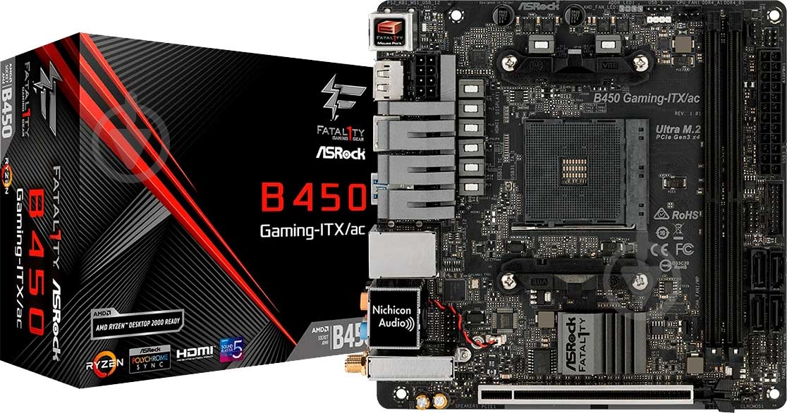 ᐉ Материнская плата ASRock B450 GAMING-ITX/AC (Socket AM4, AMD