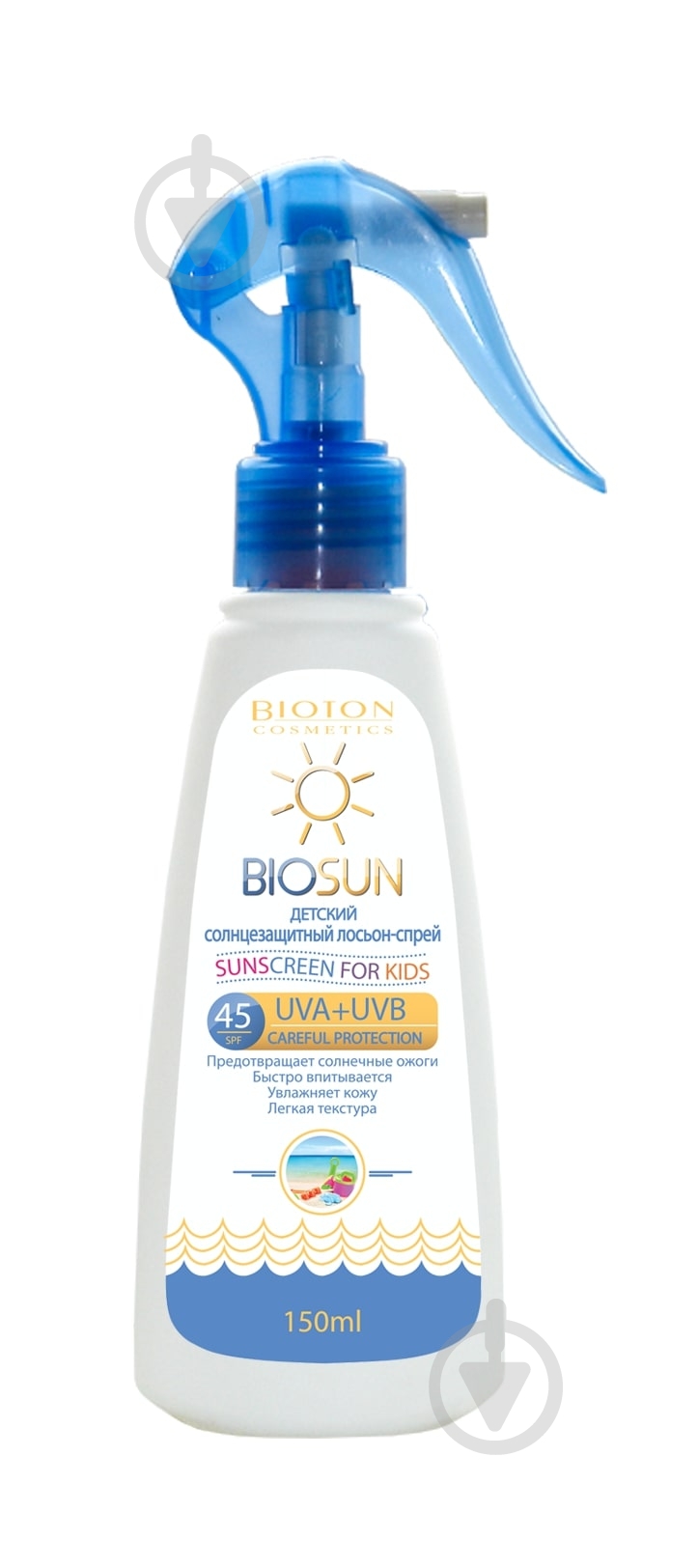 Лосьон солнцезащитный Bioton BIOSAN SPF 45 детский 150 мл - фото 1