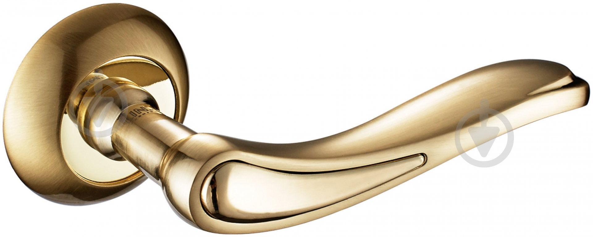 Ручка на розетке Linde A-2007 полированная латунь/матовая латунь - фото 1 Ручка на розетке Linde A-2007 полированная латунь/матовая латунь - фото 1