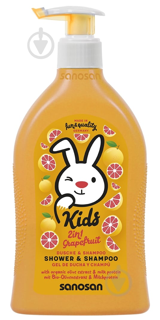 Шампунь-гель для душу Sanosan Kids з ароматом грейпфрута 400 мл (40898410) - фото 1
