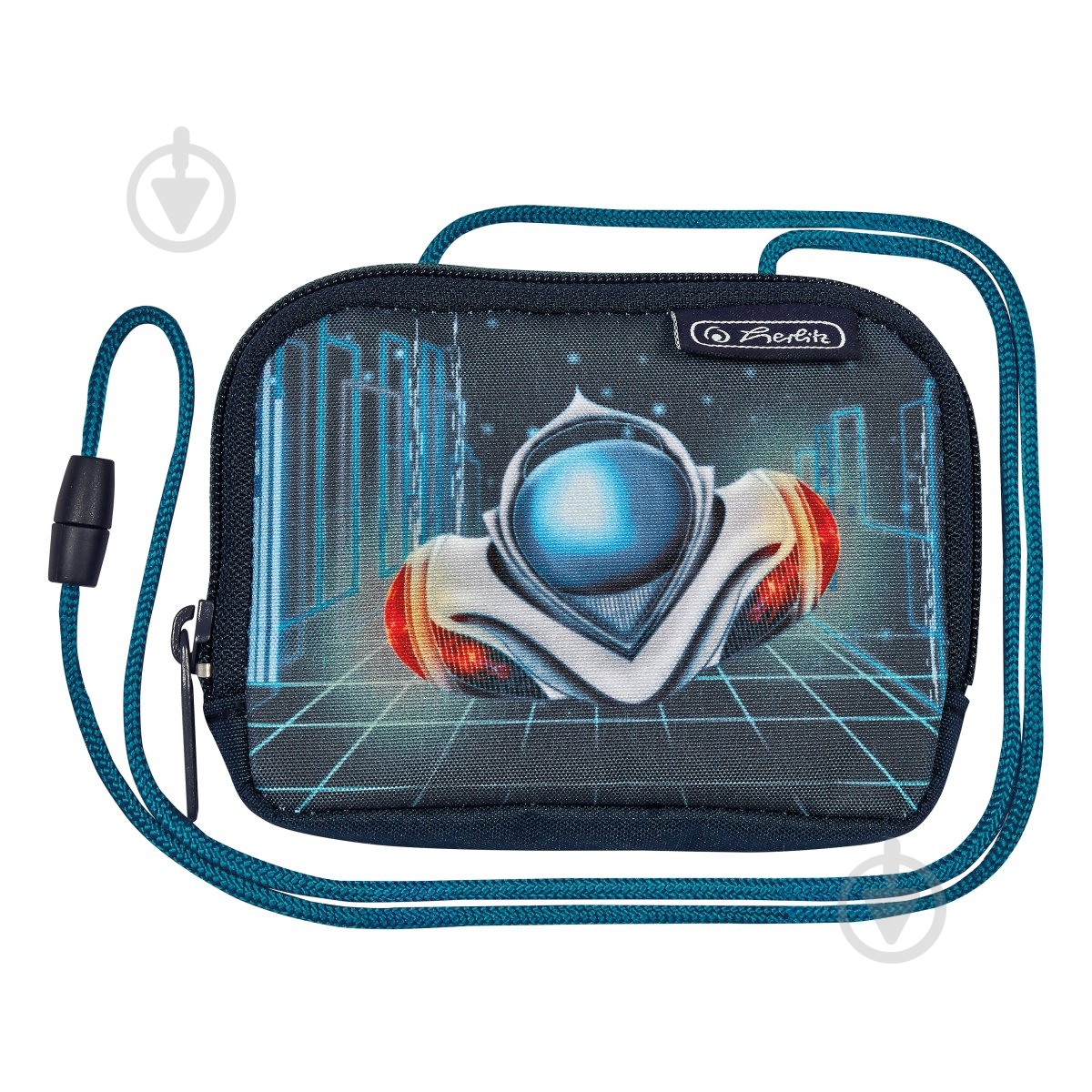 Кошелек детский Crossbody Space Car 50033164C Herlitz синий с рисунком - фото 1