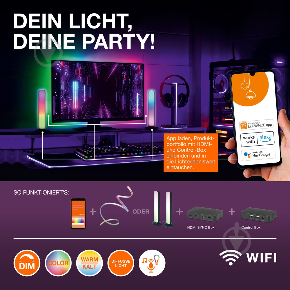 Торшер Ledvance FLOOR UPDOWN SMART Wi-Fi 24 Вт черный - фото 6
