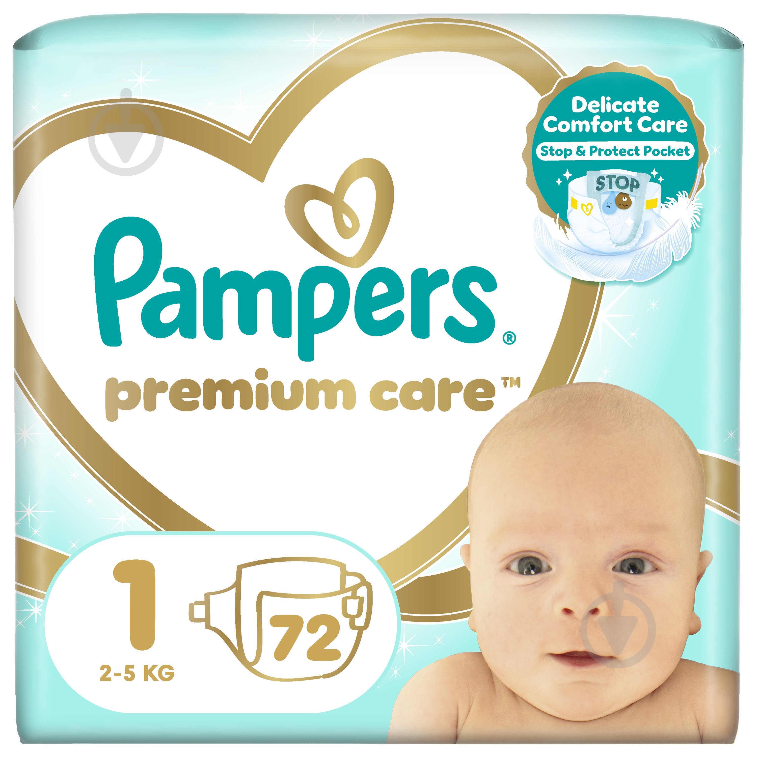 Подгузники Pampers Premium Care 1 2-5 кг 72 шт. - фото 1