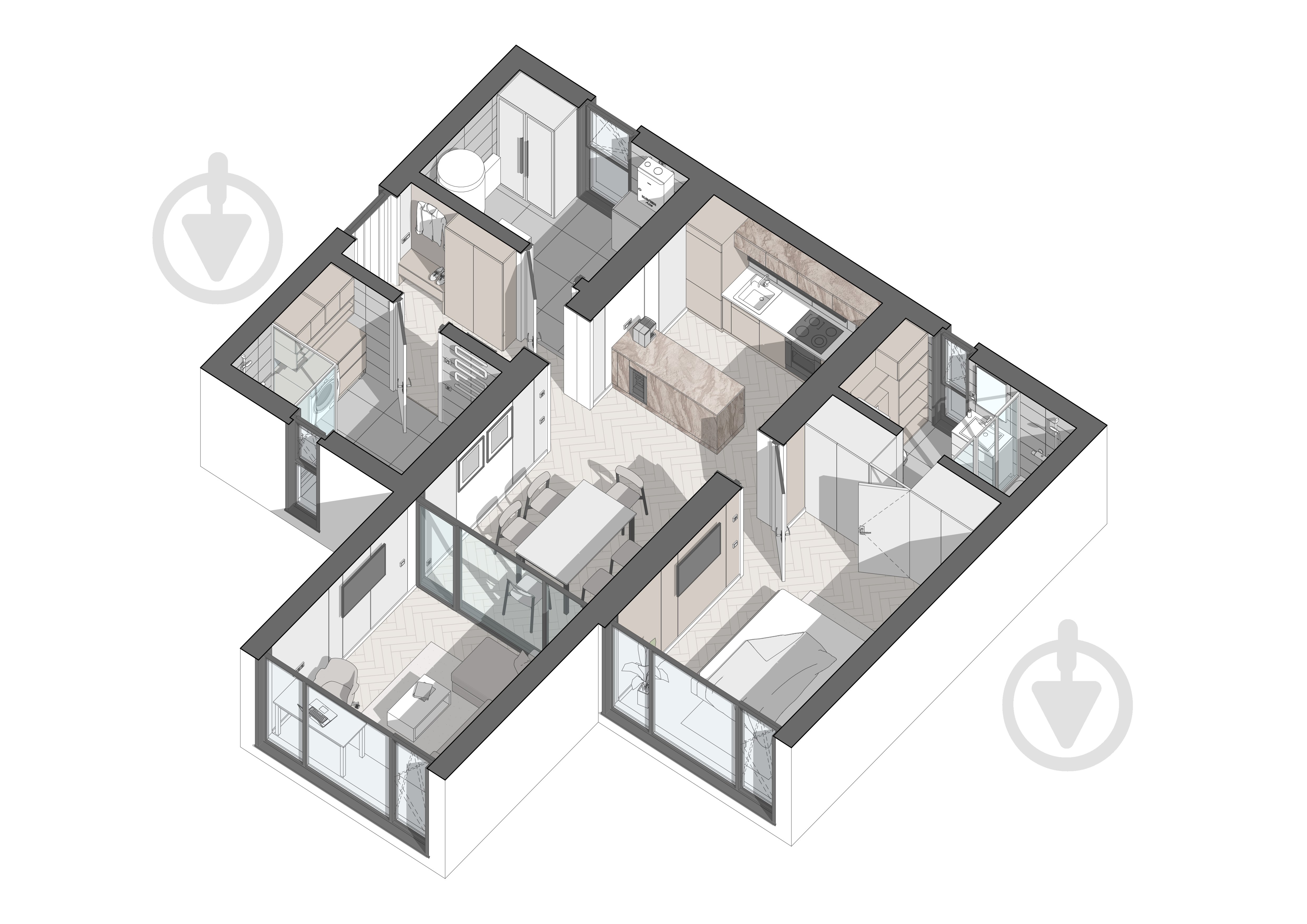 Модульный дом энергоэффективный 105-MDH - фото 7