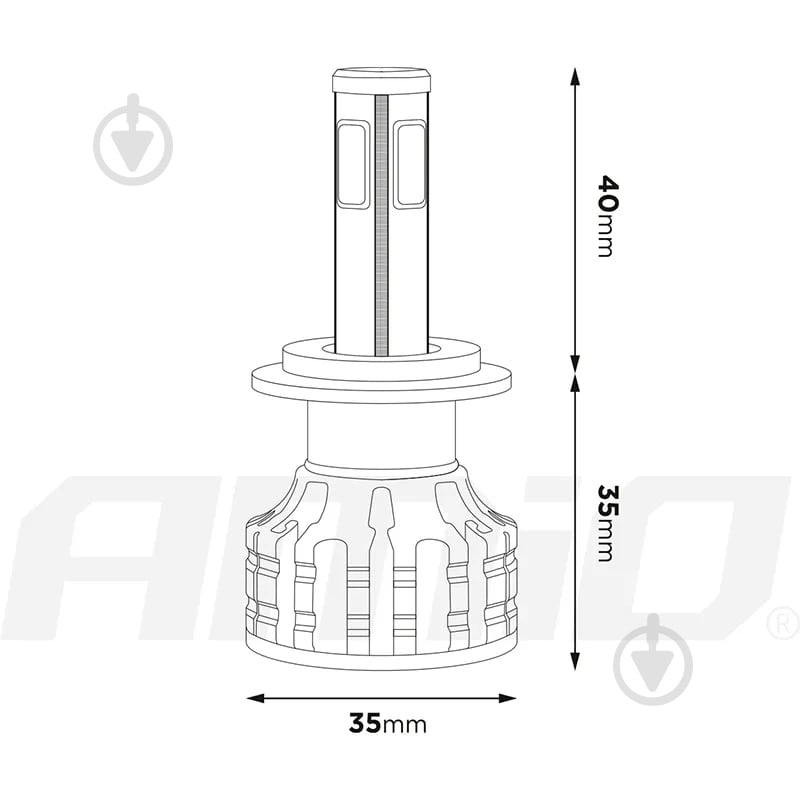 Автолампа світлодіодна AMiO COB H4 38 Вт 2 шт. (02843) - фото 5