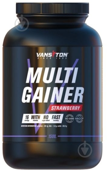 Гейнер Multigainer Vansiton Клубника 1500 г - фото 1